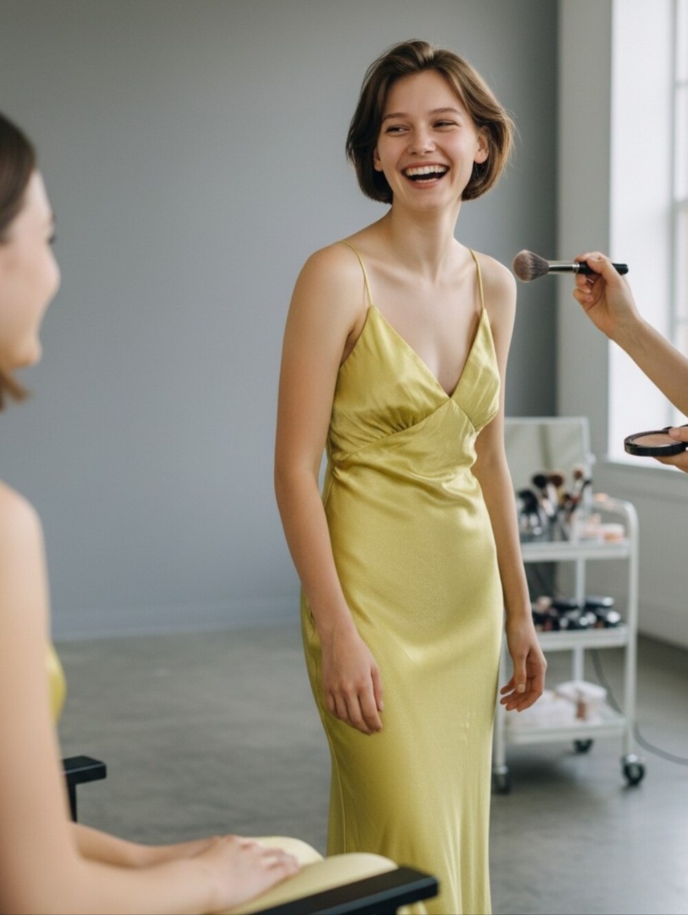 Rumored Sunset Strip Maxi Slip Dress in Soft Yellow Small - Picture 2 of 8